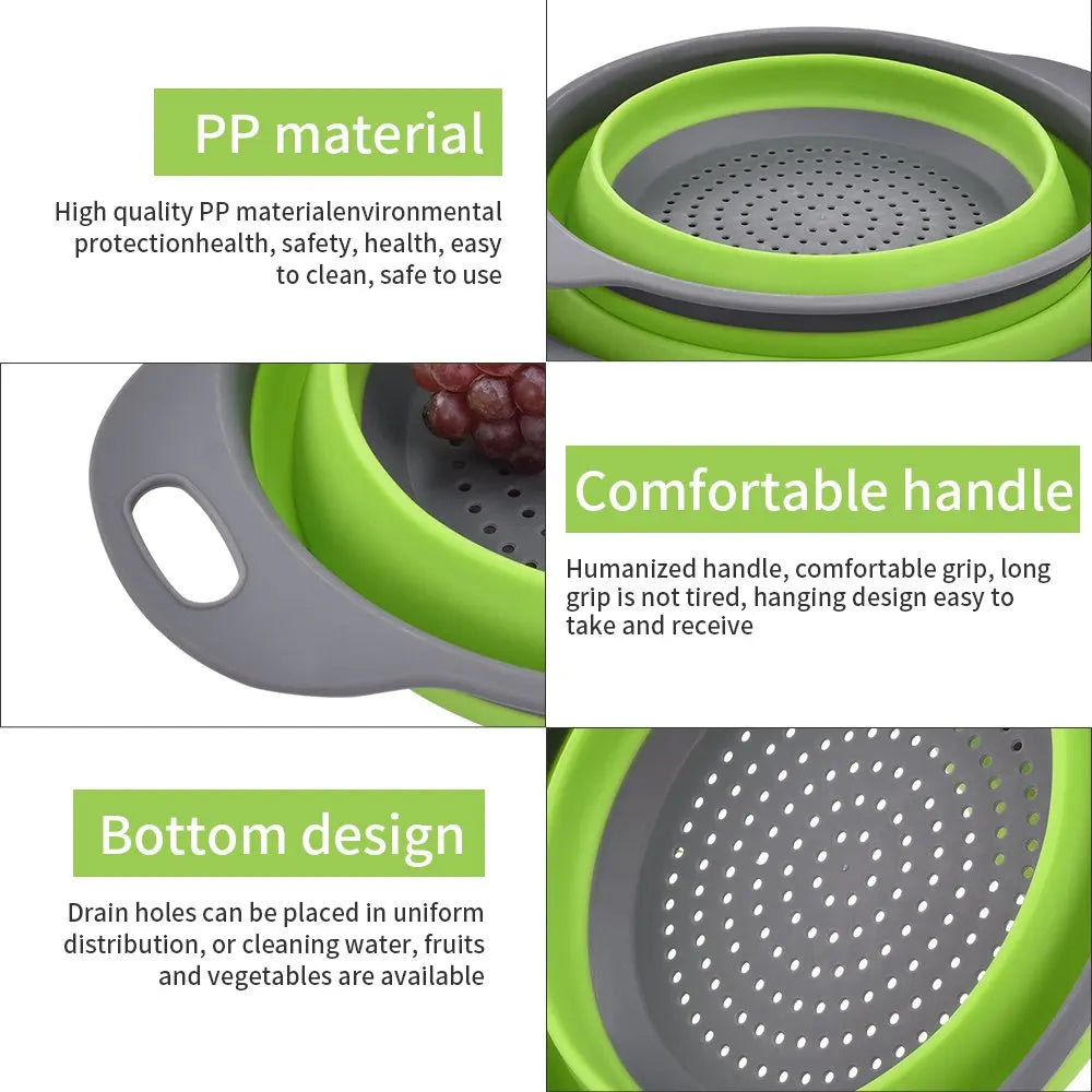 Round Folding Colander Strainer