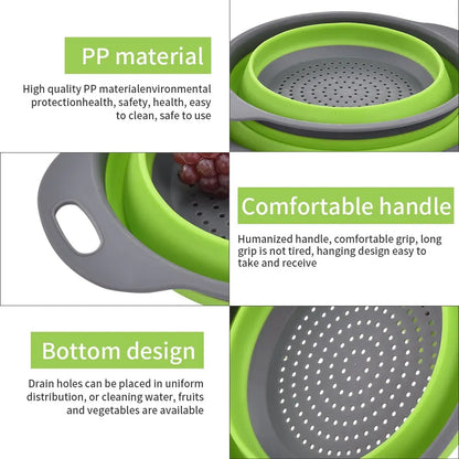 Round Folding Colander Strainer