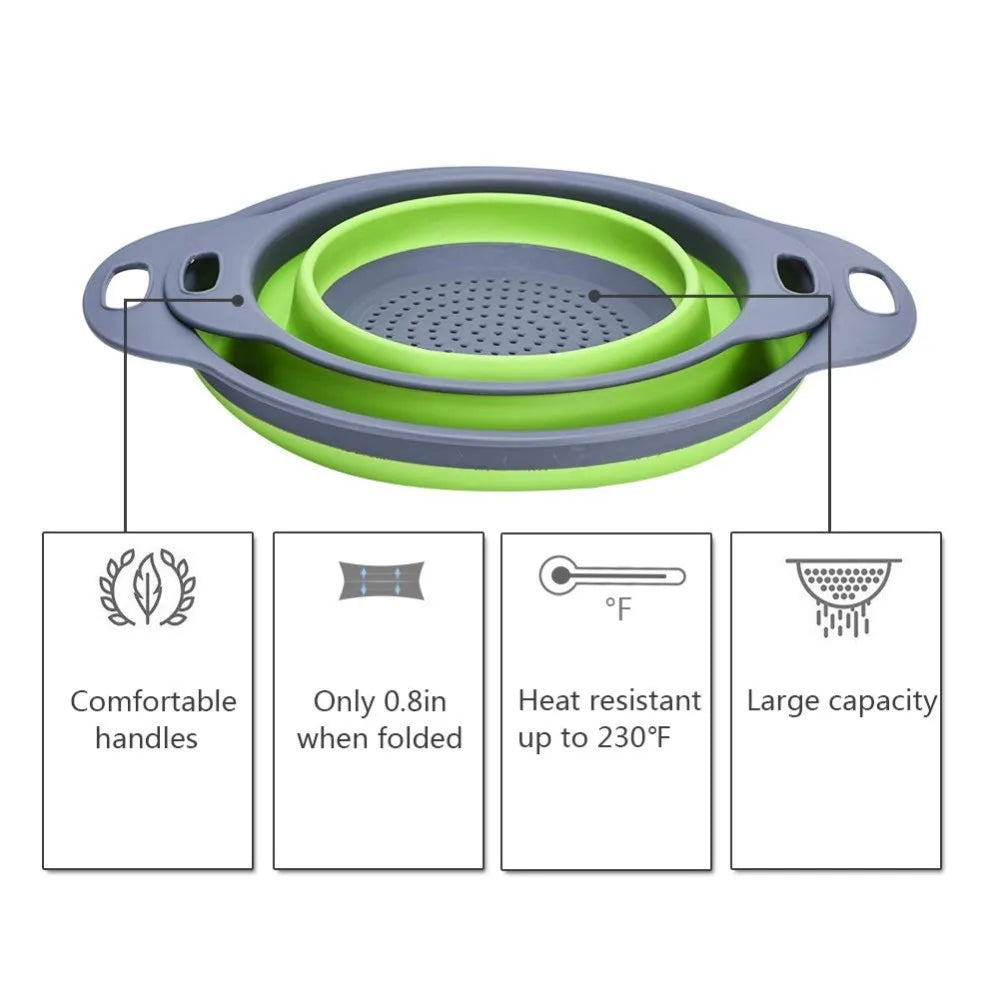 Round Folding Colander Strainer