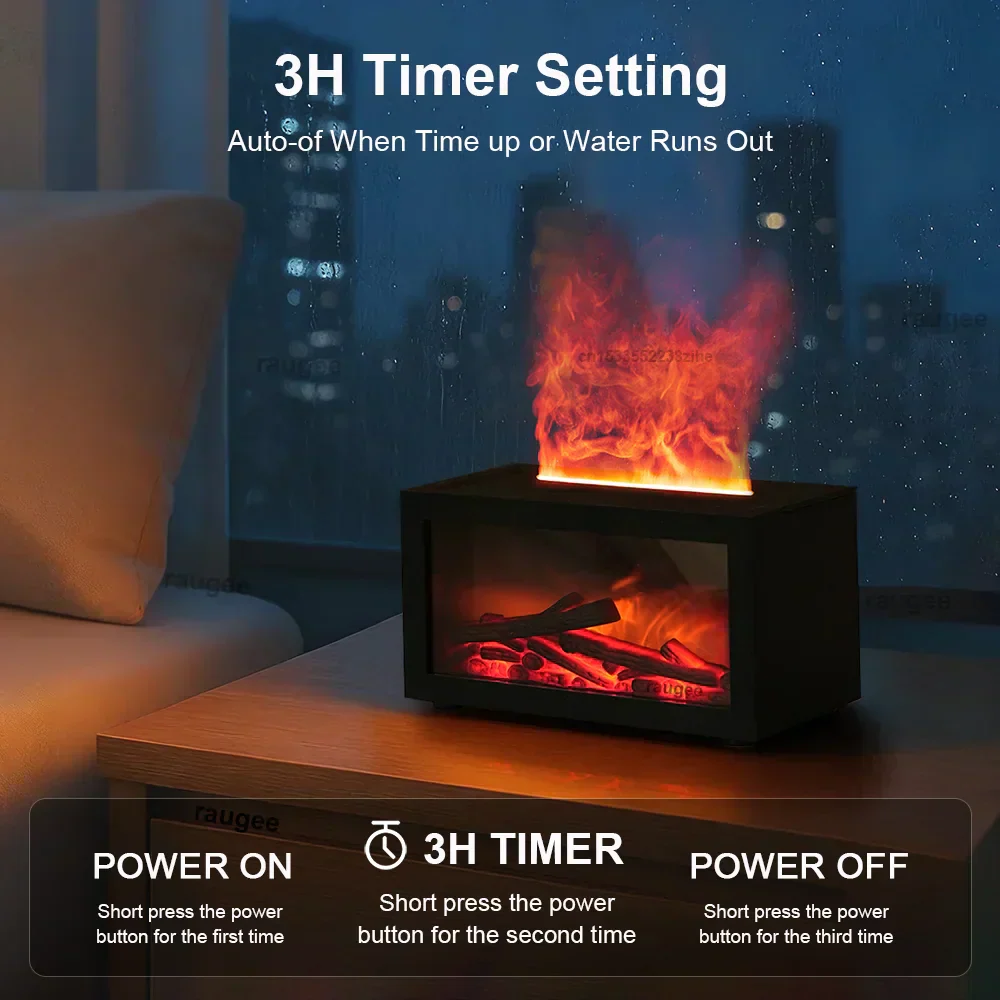  Flame Fireplace Aroma Humidifier