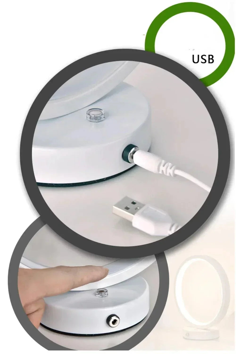 20CM LED Circular Ring Dimmable Table Night Lamp