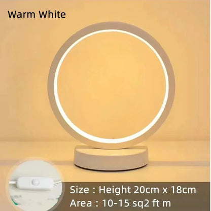 20CM LED Circular Ring Dimmable Table Night Lamp