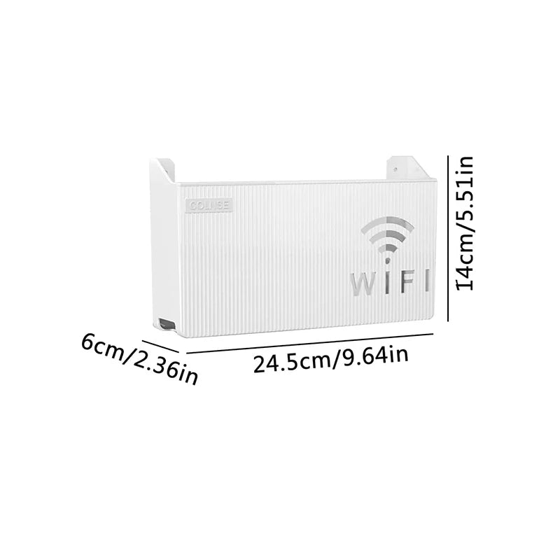Wall Mounted Router and TV Set-Top Storage Rack