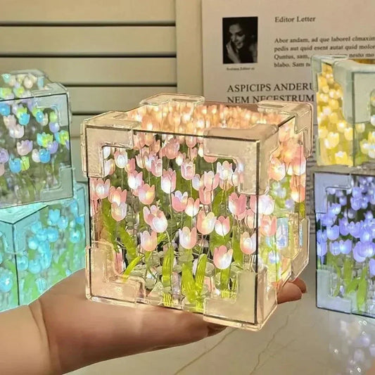 Tulip Mirror Cube Night Lamp
