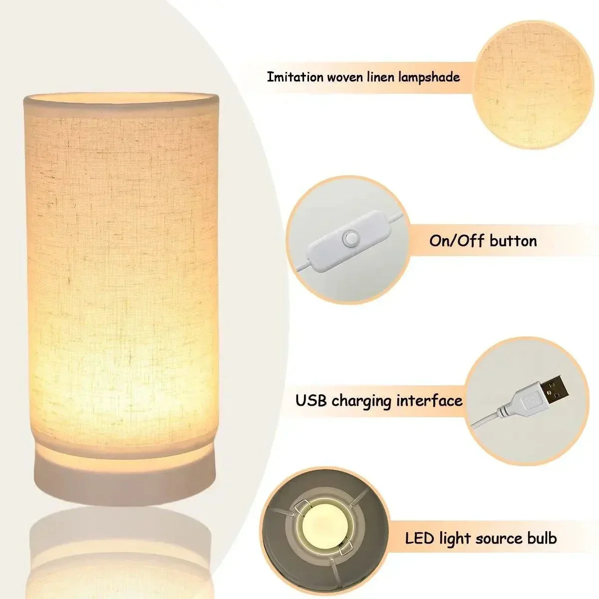 Nordic Retro USB Table Lamp