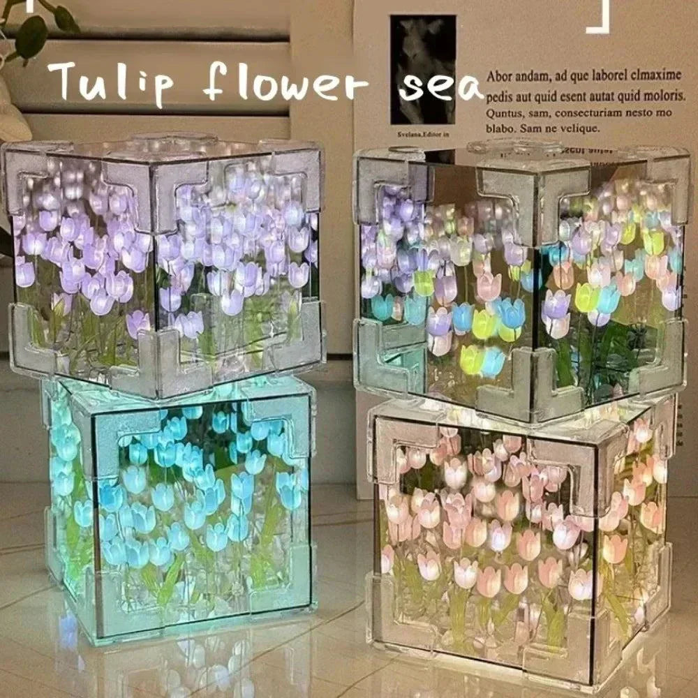 Tulip Mirror Cube Night Lamp