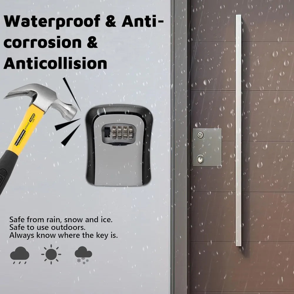 Wall Mount 4-Digit Password Key Lock Box