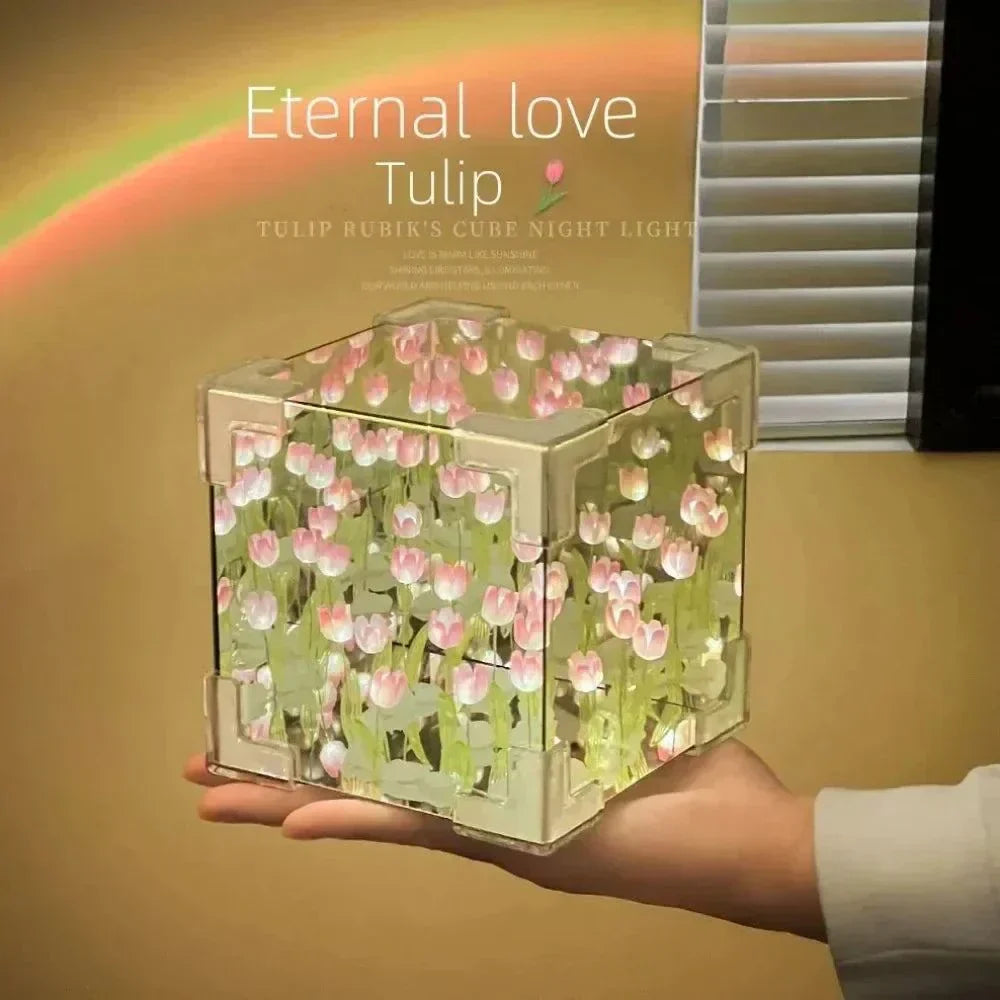 Tulip Mirror Cube Night Lamp
